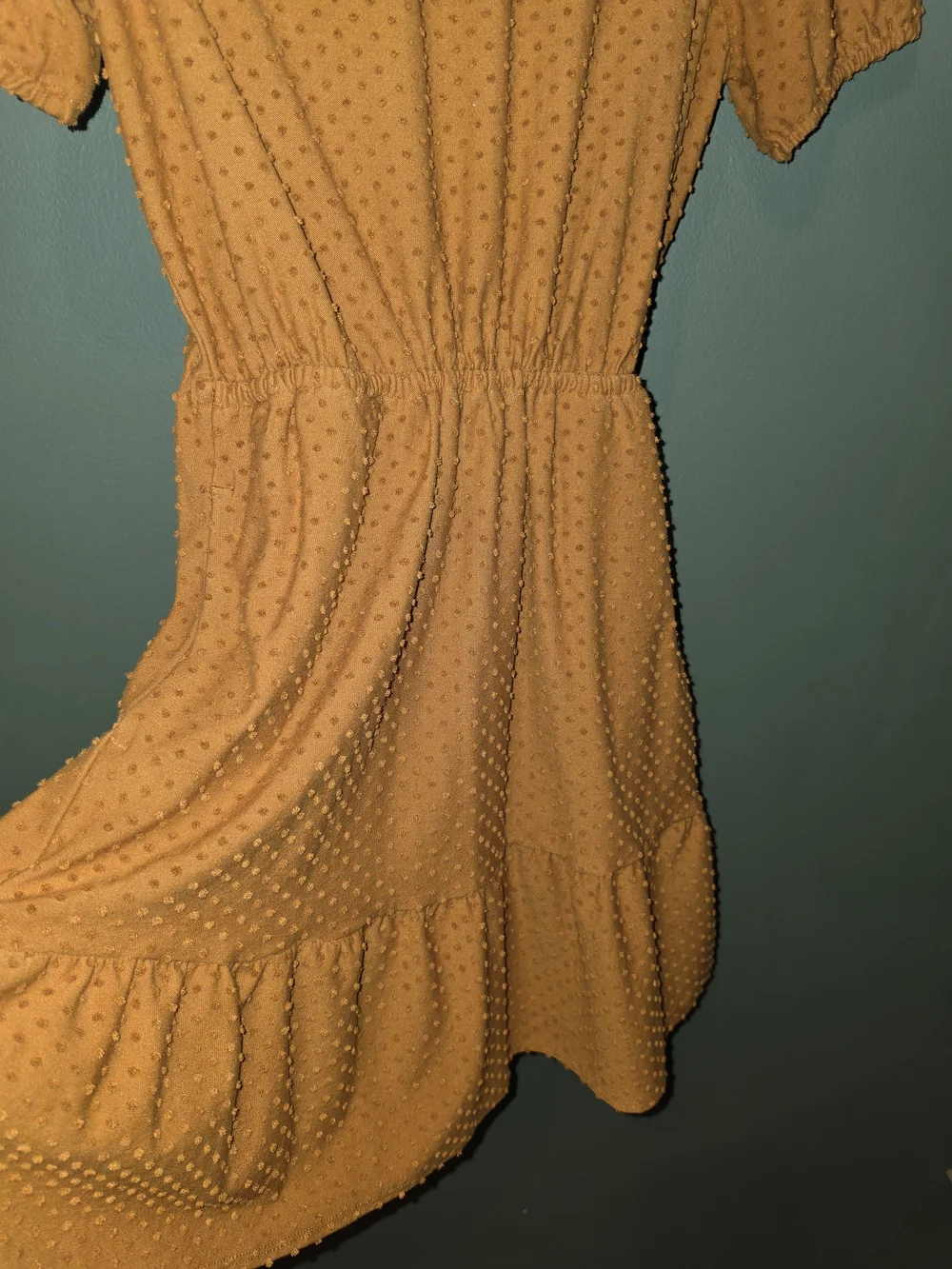 J. Crew Rust Orange Swiss Dot Midi Dress
